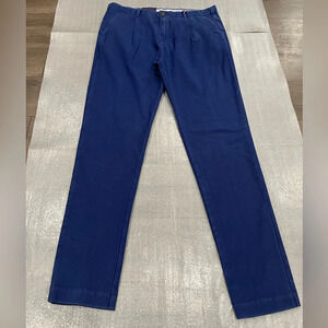 [50/L] MYTHS BLUE CHECK GARMENT WASHED VINTAGE WOOL PANTS